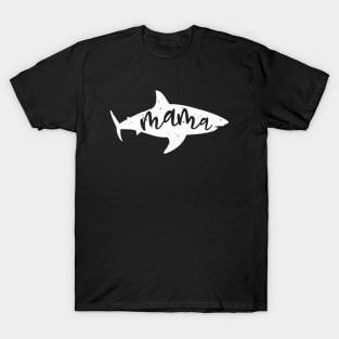 Mama Shark Fin Mom Distressed T-Shirt